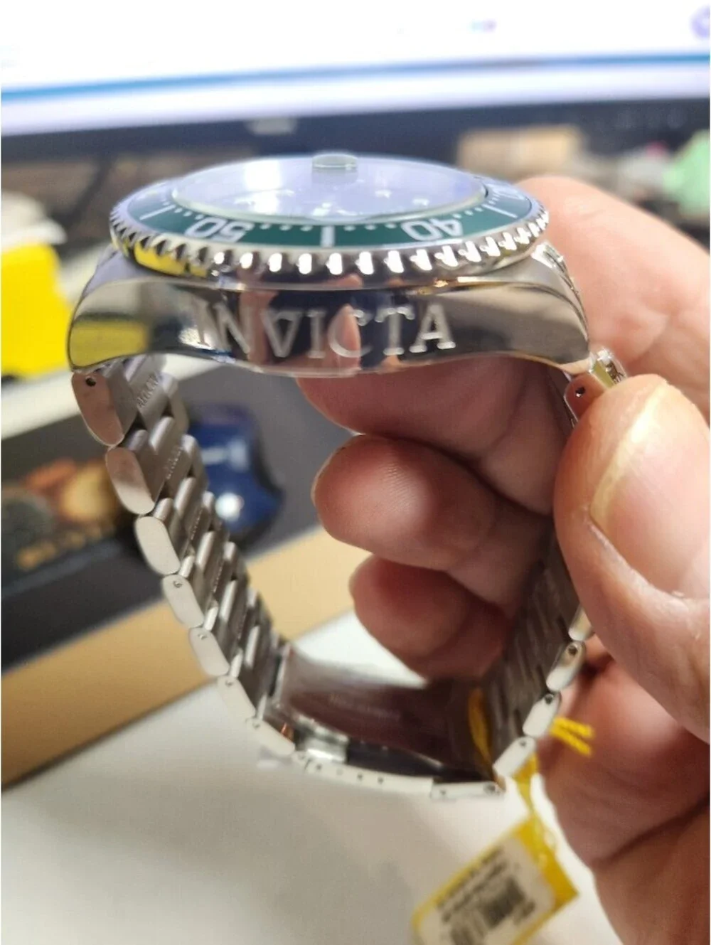 Invicta Pro Diver Date Automatic Dual-Time Green Dial Men's Watch, 47mm (45811)